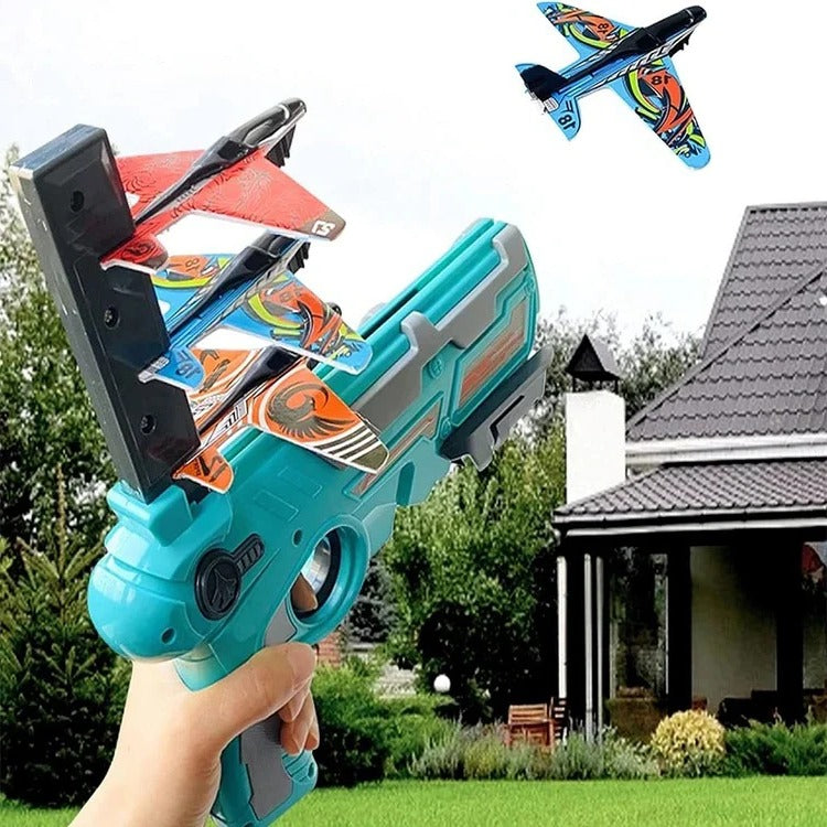 Manual Aircraft Launcher Toy with Lightweight Glider for Indoor and Outdoor Play