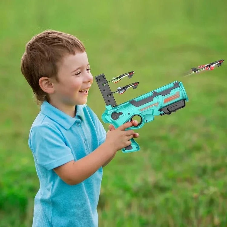 Manual Aircraft Launcher Toy with Lightweight Glider for Indoor and Outdoor Play