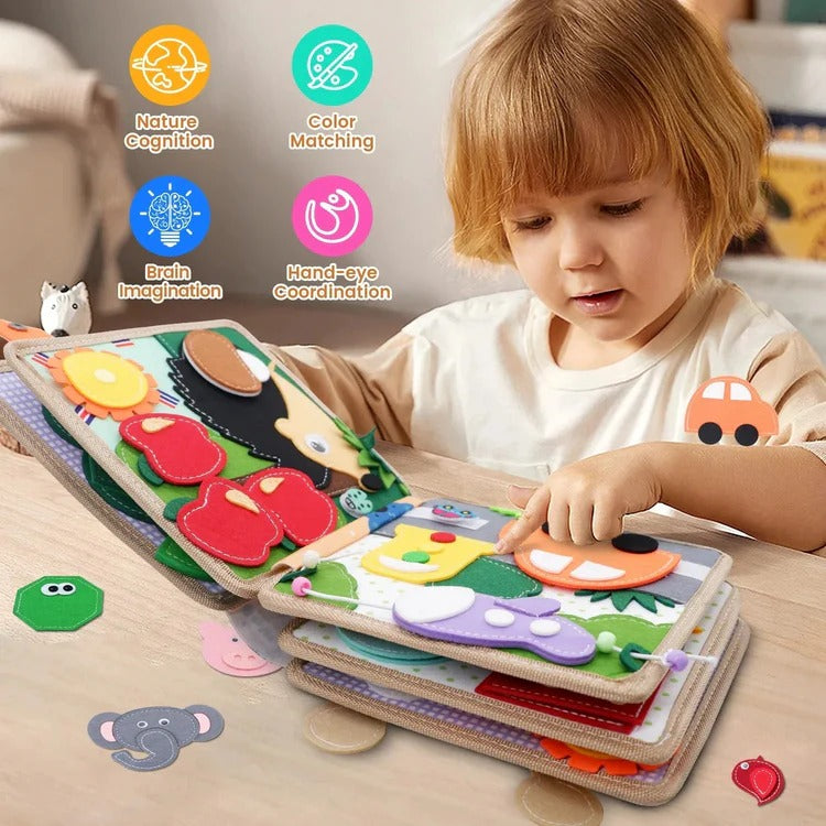 Sensory Activity Book for Toddlers with Textures and Interactive Elements