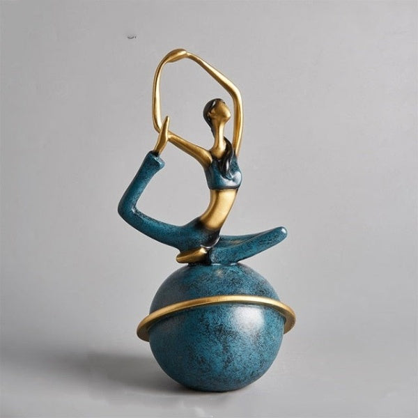 Meditation Woman Figurine Sculpture in Modern Resin
