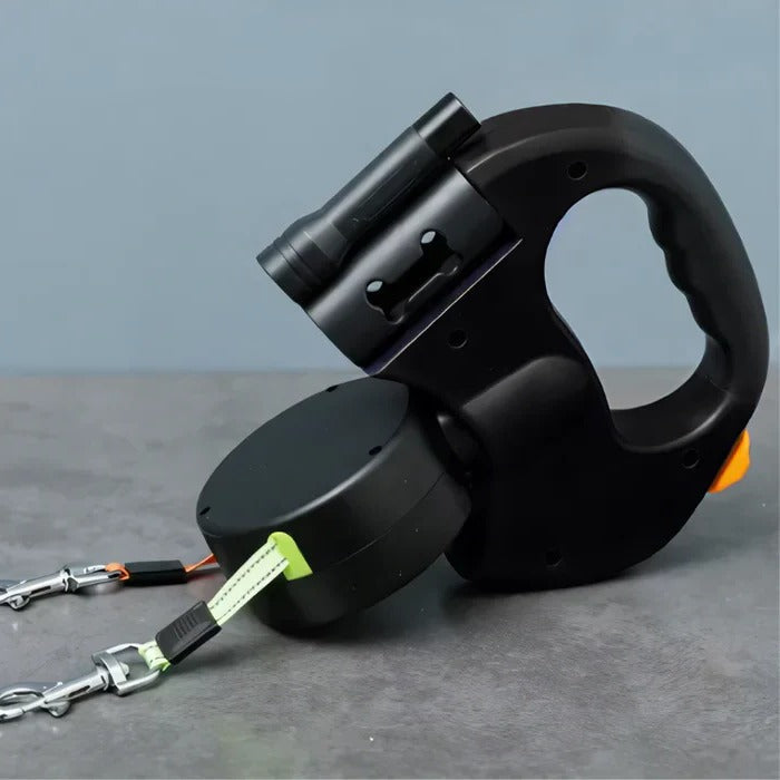 Tangle-Free Dual Dog Leash with LED Light and 360° Swivel