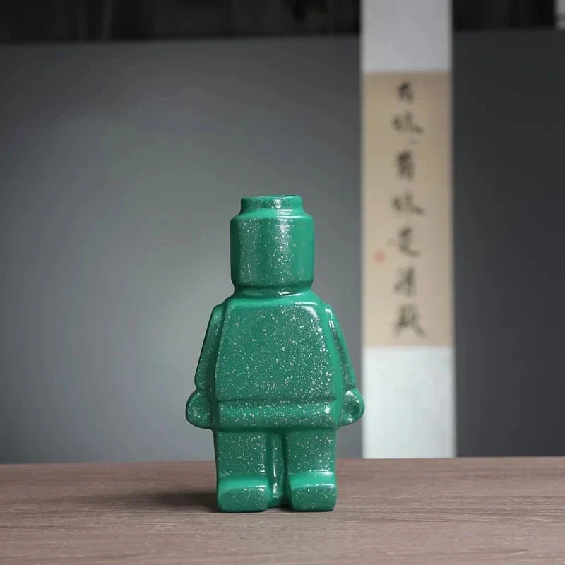 Ceramic Lego Flower Pot - Modern Minimalist Vase