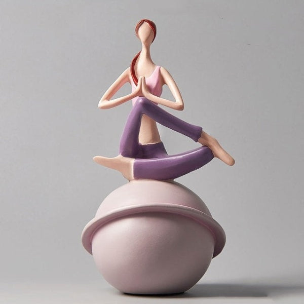 Meditation Woman Figurine Sculpture in Modern Resin