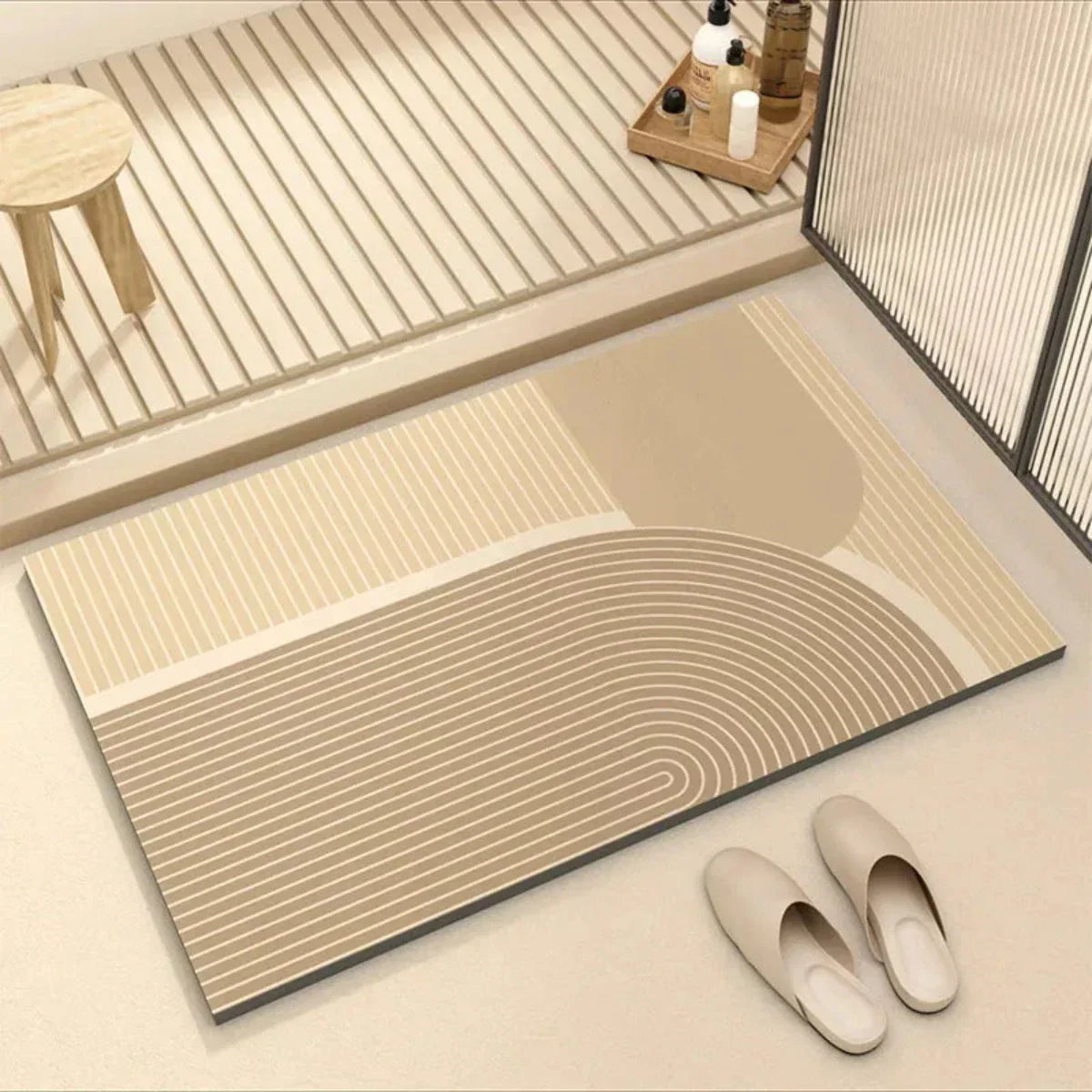 Diatomite Bathroom Mat with Non-Slip Rubber Bottom