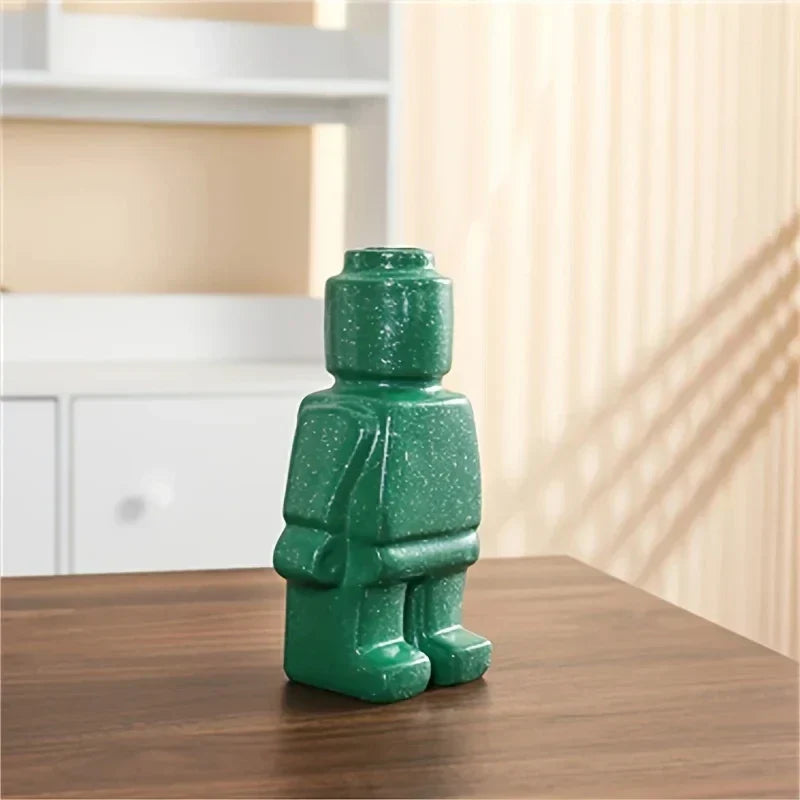 Ceramic Lego Flower Pot - Modern Minimalist Vase