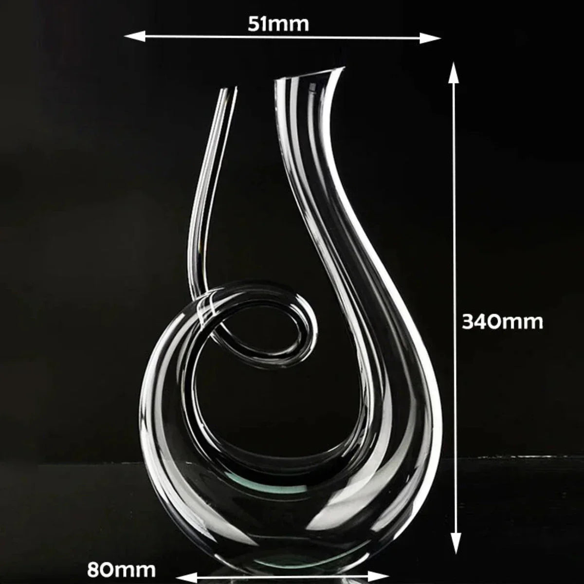 Lead-Free Crystal Wine Decanter with Swirling Design for Optimal Aeration