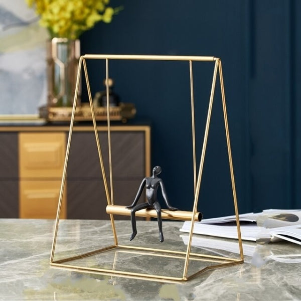 Modern Black and Gold Thinker Decorative Figurine