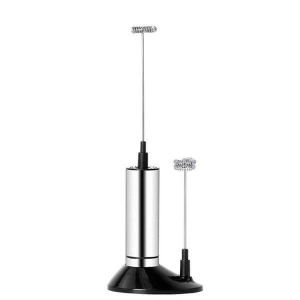 Portable Stainless Steel Milk Frother with Double Whisks