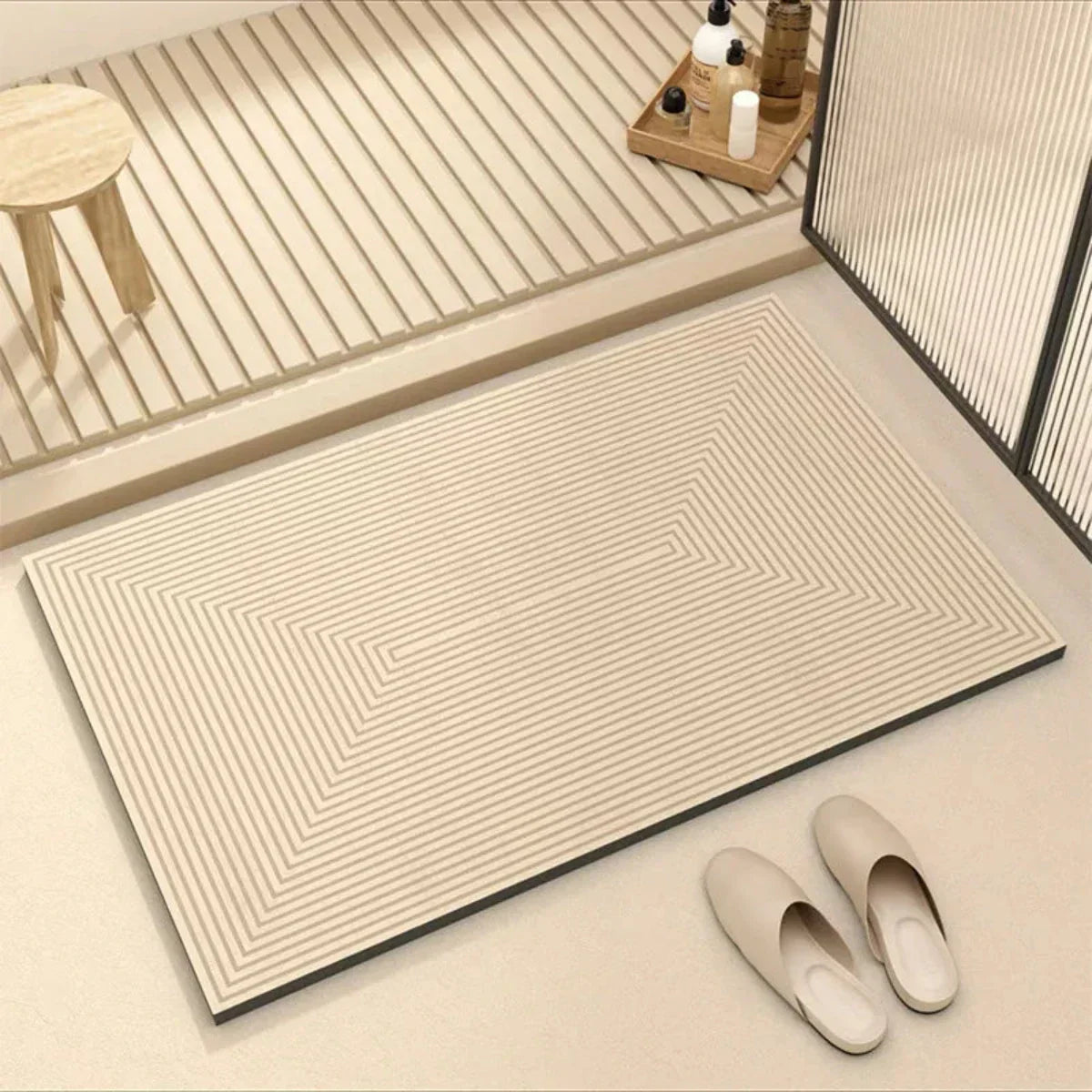 Diatomite Bathroom Mat with Non-Slip Rubber Bottom