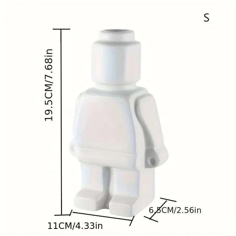 Ceramic Lego Flower Pot - Modern Minimalist Vase