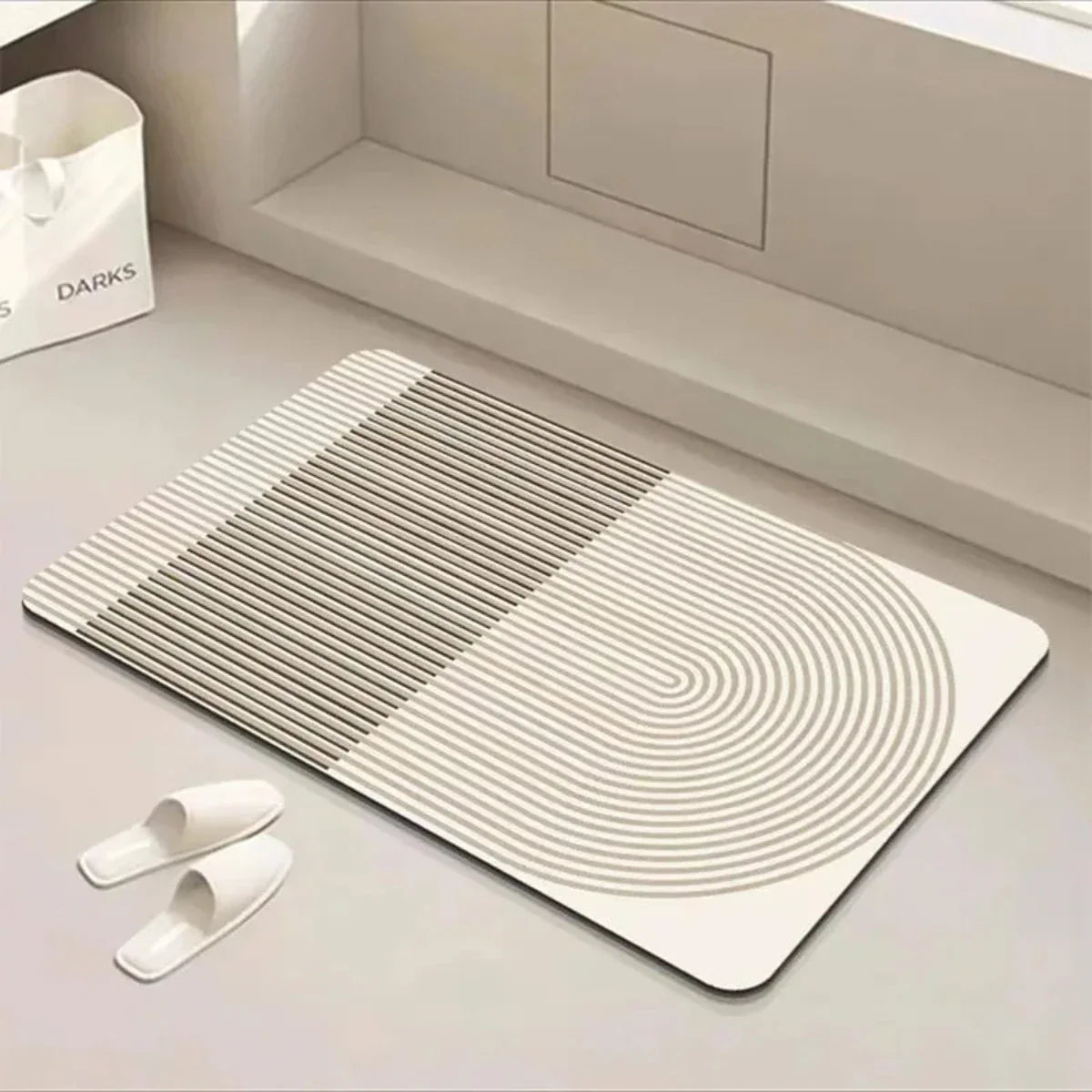 Diatomite Bathroom Mat with Non-Slip Rubber Bottom