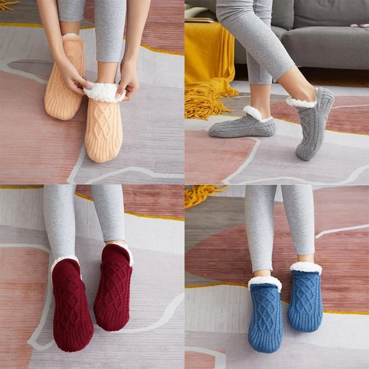 Extra-Warm Non-Slip Fleece Indoor Socks