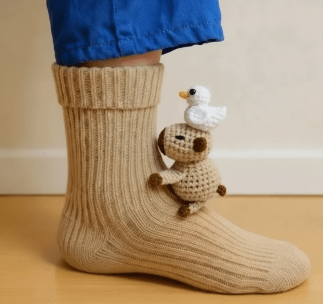 Cozy 3D Animal House Socks with Non-Slip Sole
