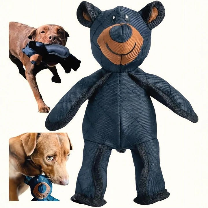 Durable Plush Dog Bear with Squeaker for Aggressive Chewers