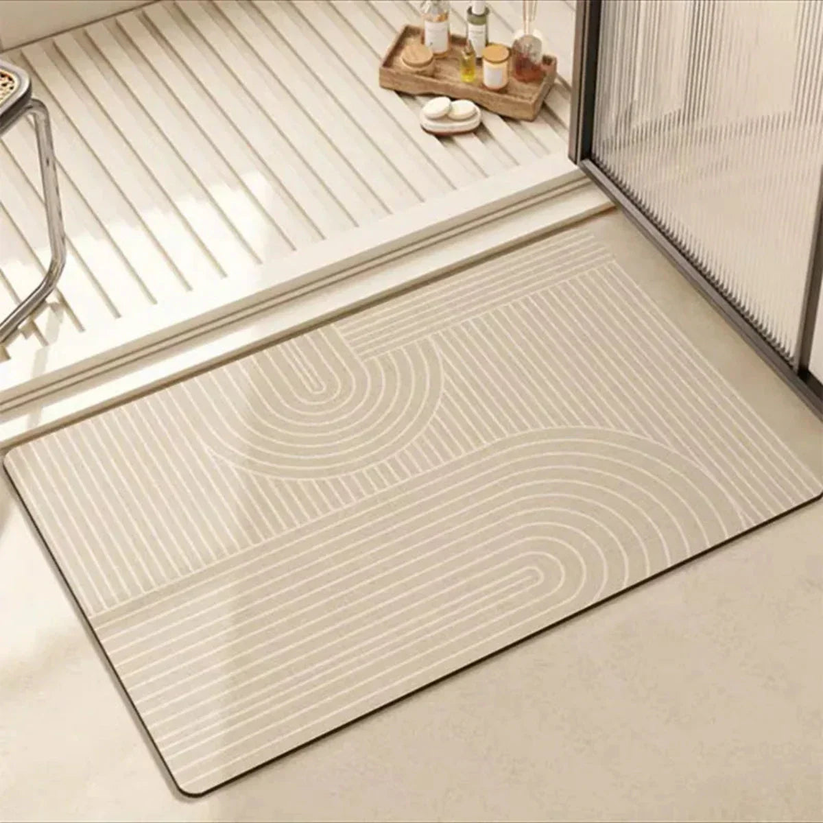 Diatomite Bathroom Mat with Non-Slip Rubber Bottom