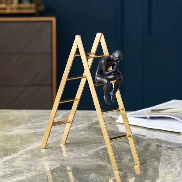 Modern Black and Gold Thinker Decorative Figurine