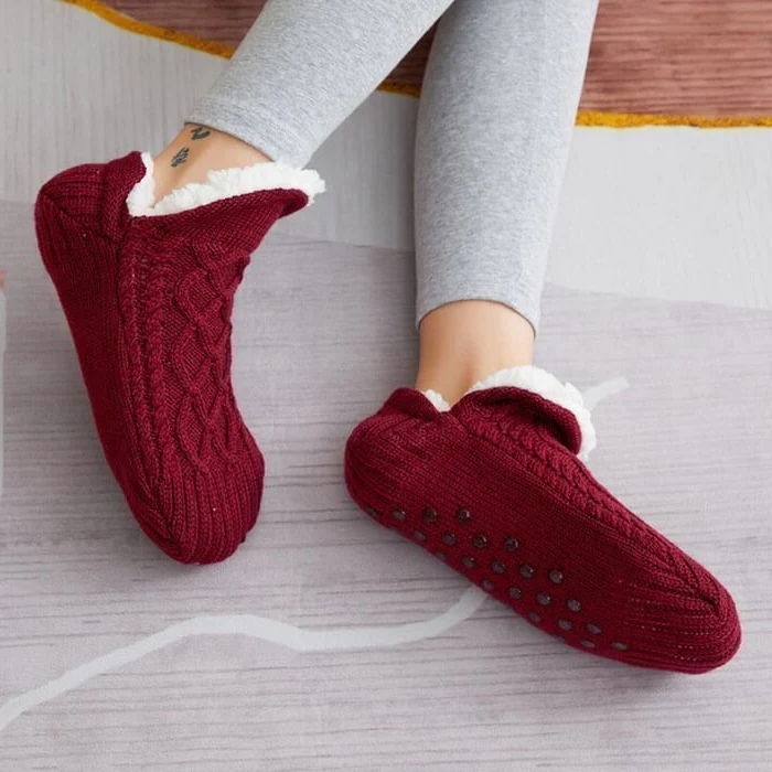 Extra-Warm Non-Slip Fleece Indoor Socks