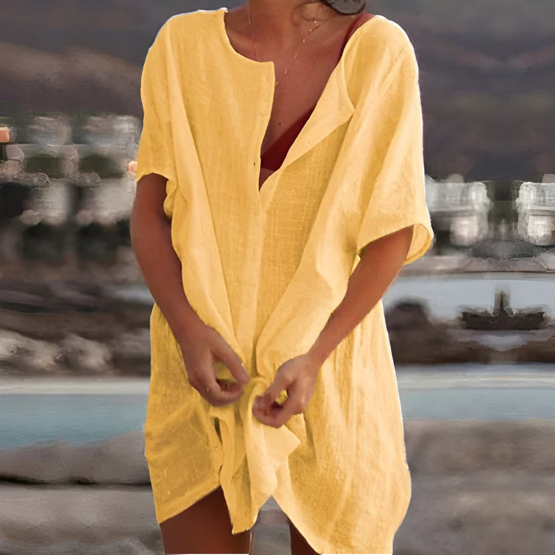 Loose Fit Knee-Length Women's Cotton Summer Dress
