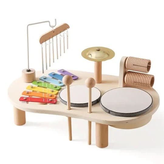 Musical Wooden Toy Set with Xylophone and Instruments for Babies 12 Months+
