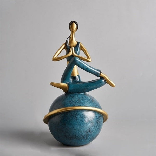 Meditation Woman Figurine Sculpture in Modern Resin