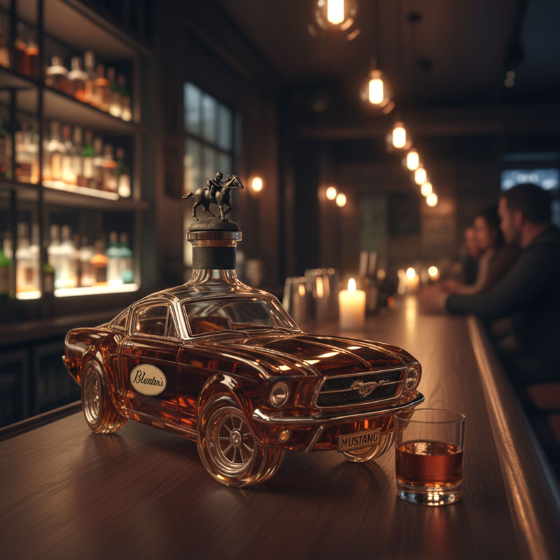 Mustang Car Shaped Glass Whiskey Decanter