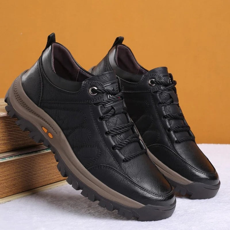 Men's Waterproof Orthopedic Leather Shoes with Ergonomic Insoles