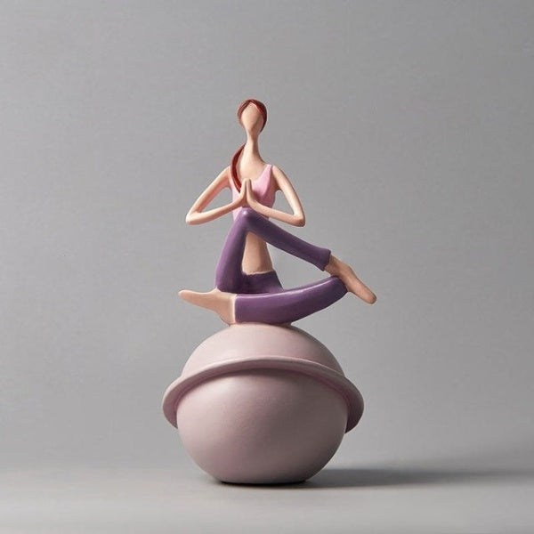Meditation Woman Figurine Sculpture in Modern Resin
