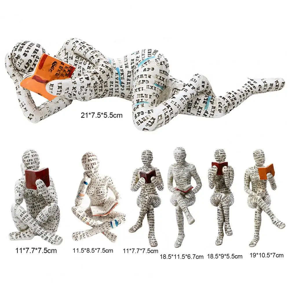 Sitting Reading Figure Decorative Accent for Book Lovers
