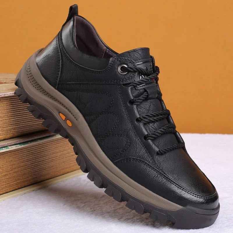 Men's Waterproof Orthopedic Leather Shoes with Ergonomic Insoles