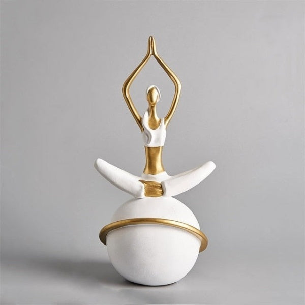 Meditation Woman Figurine Sculpture in Modern Resin