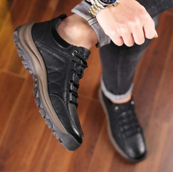 Men's Waterproof Orthopedic Leather Shoes with Ergonomic Insoles