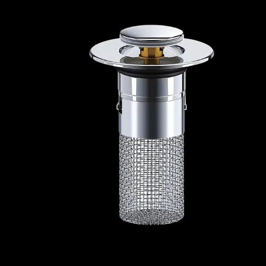 Odor Blocking Pop-Up Sink Stopper with Built-In Strainer