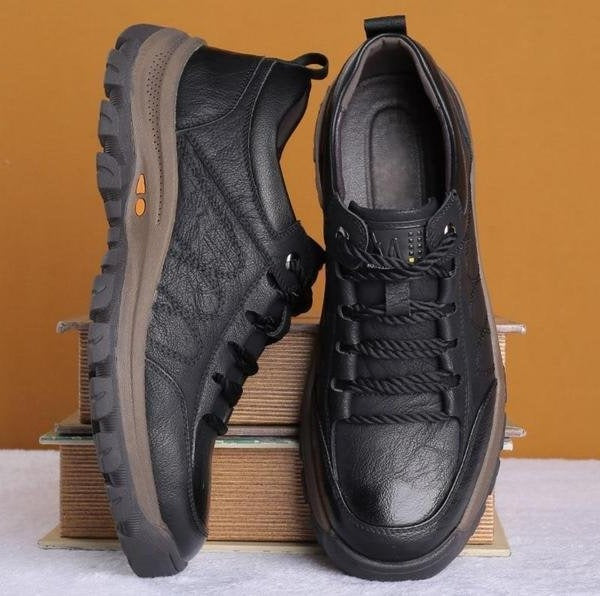 Men's Waterproof Orthopedic Leather Shoes with Ergonomic Insoles