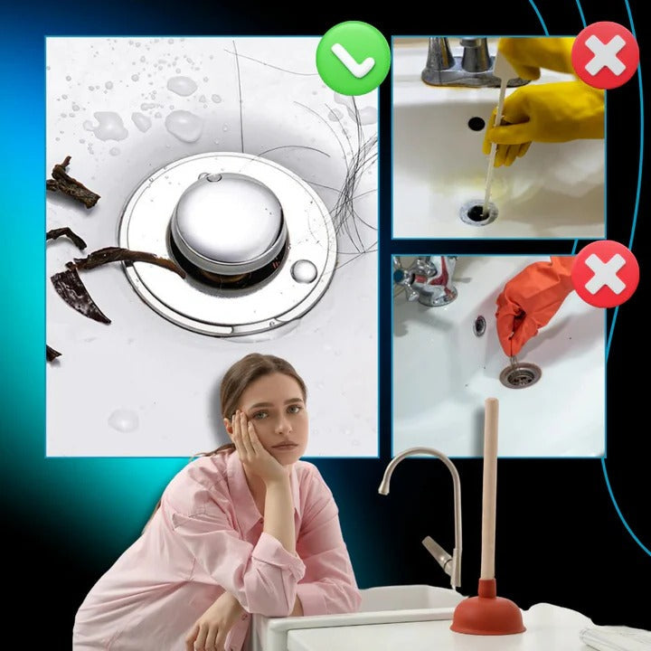 Odor Blocking Pop-Up Sink Stopper with Built-In Strainer
