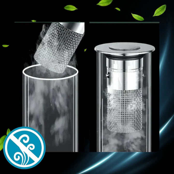 Odor Blocking Pop-Up Sink Stopper with Built-In Strainer