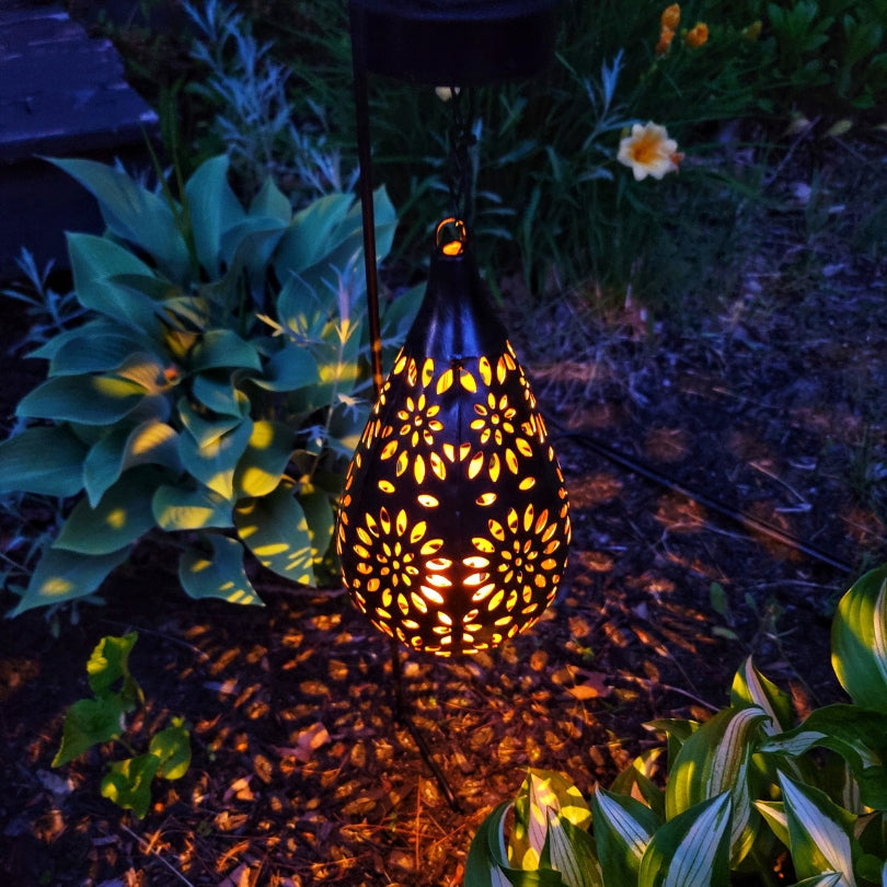 Solar-Powered Garden Hanging Lamp with Warm White Light