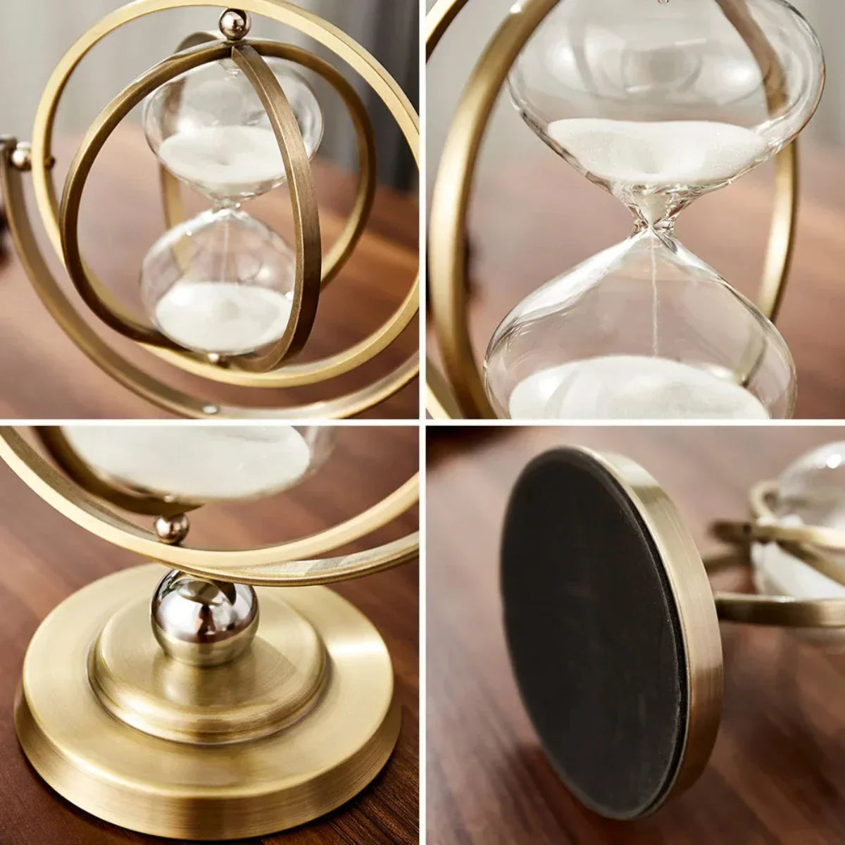 Minimalist Metal and Glass Sand Timer Stopper
