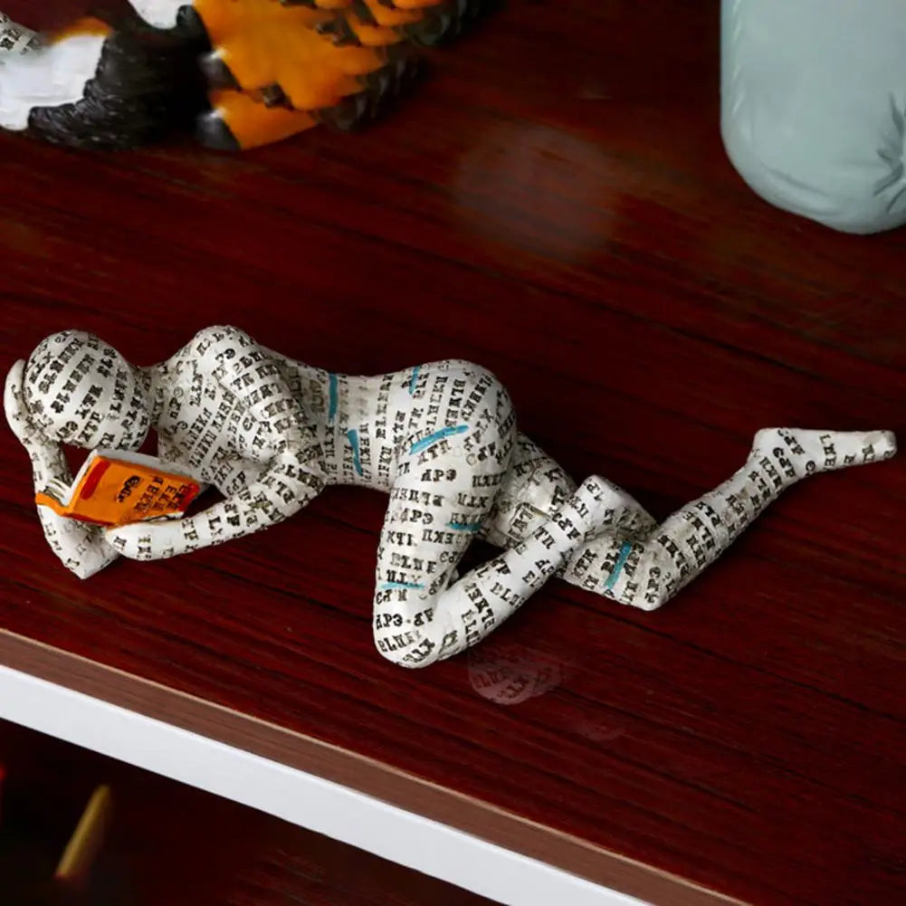 Sitting Reading Figure Decorative Accent for Book Lovers