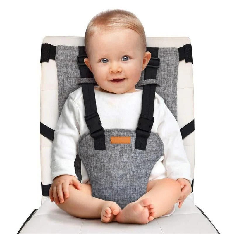 Compact Foldable Travel High Chair with Adjustable Harness