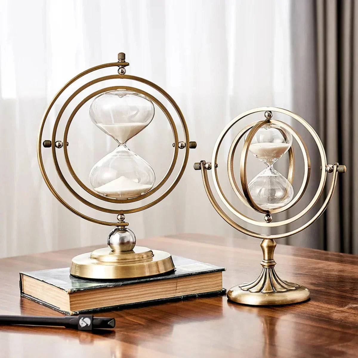 Minimalist Metal and Glass Sand Timer Stopper