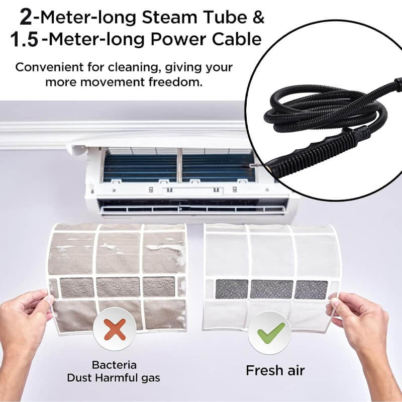 2500W High Pressure Steam Cleaner with 5 Brush Heads