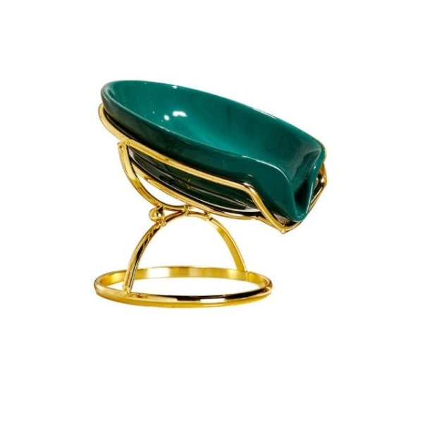 Ceramic and Stainless Steel Draining Soap Dish