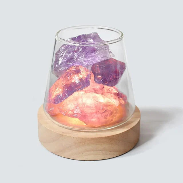 Himalayan Salt Lamp and Essential Oil Diffuser with Warm LED Light