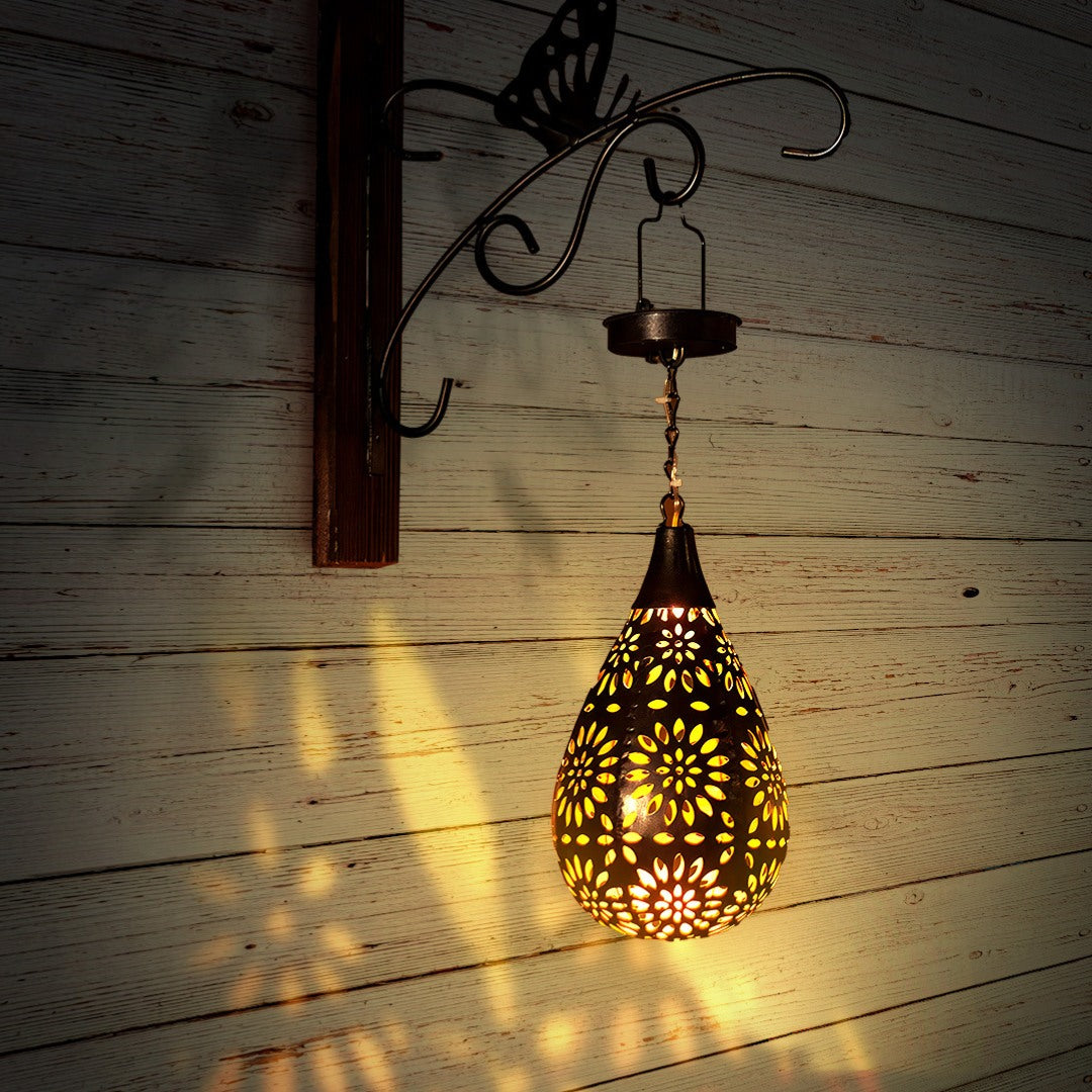 Solar-Powered Garden Hanging Lamp with Warm White Light