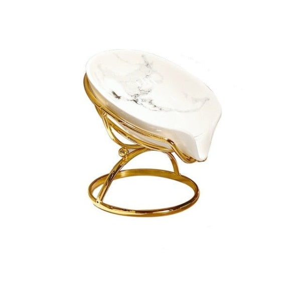 Luxury Ceramic and Stainless Steel Draining Soap Dish