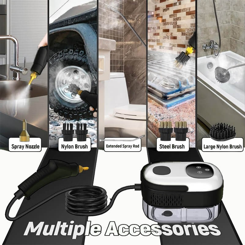 2500W High Pressure Steam Cleaner with 5 Brush Heads