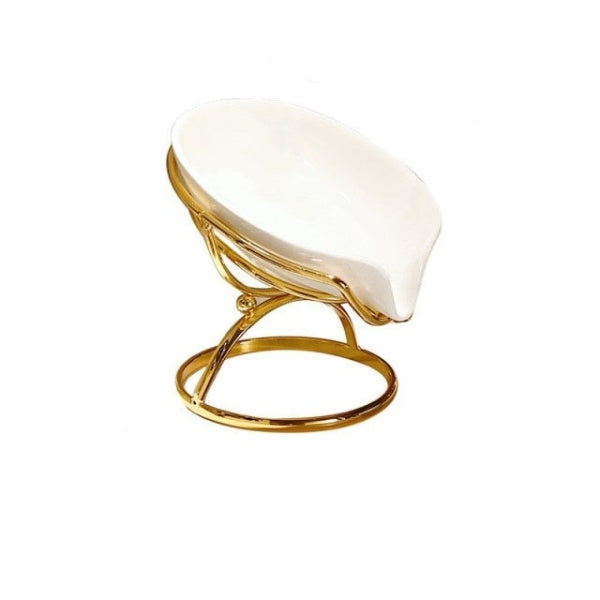 Luxury Ceramic and Stainless Steel Draining Soap Dish