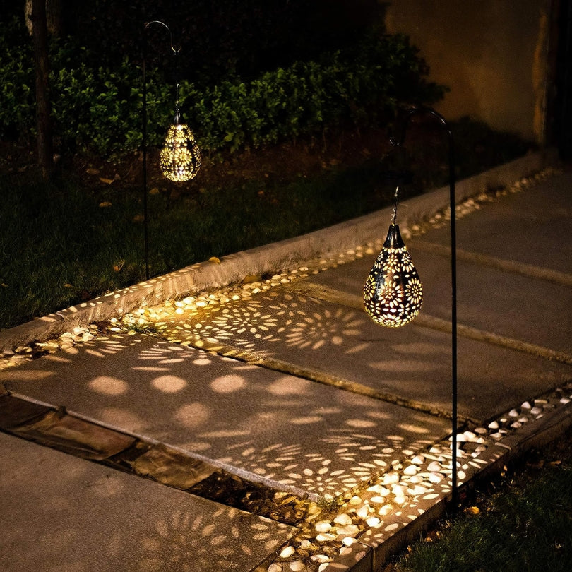 Solar-Powered Garden Hanging Lamp with Warm White Light