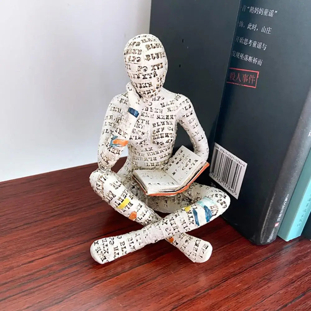 Sitting Reading Figure Decorative Accent for Book Lovers