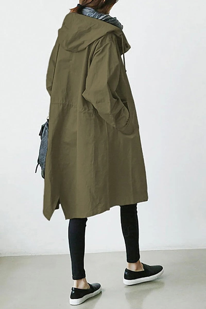 Elegant Hooded Waterproof Trench Coat for Women